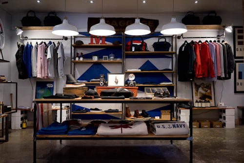 Warm wooden boutique interior with ethnic collection